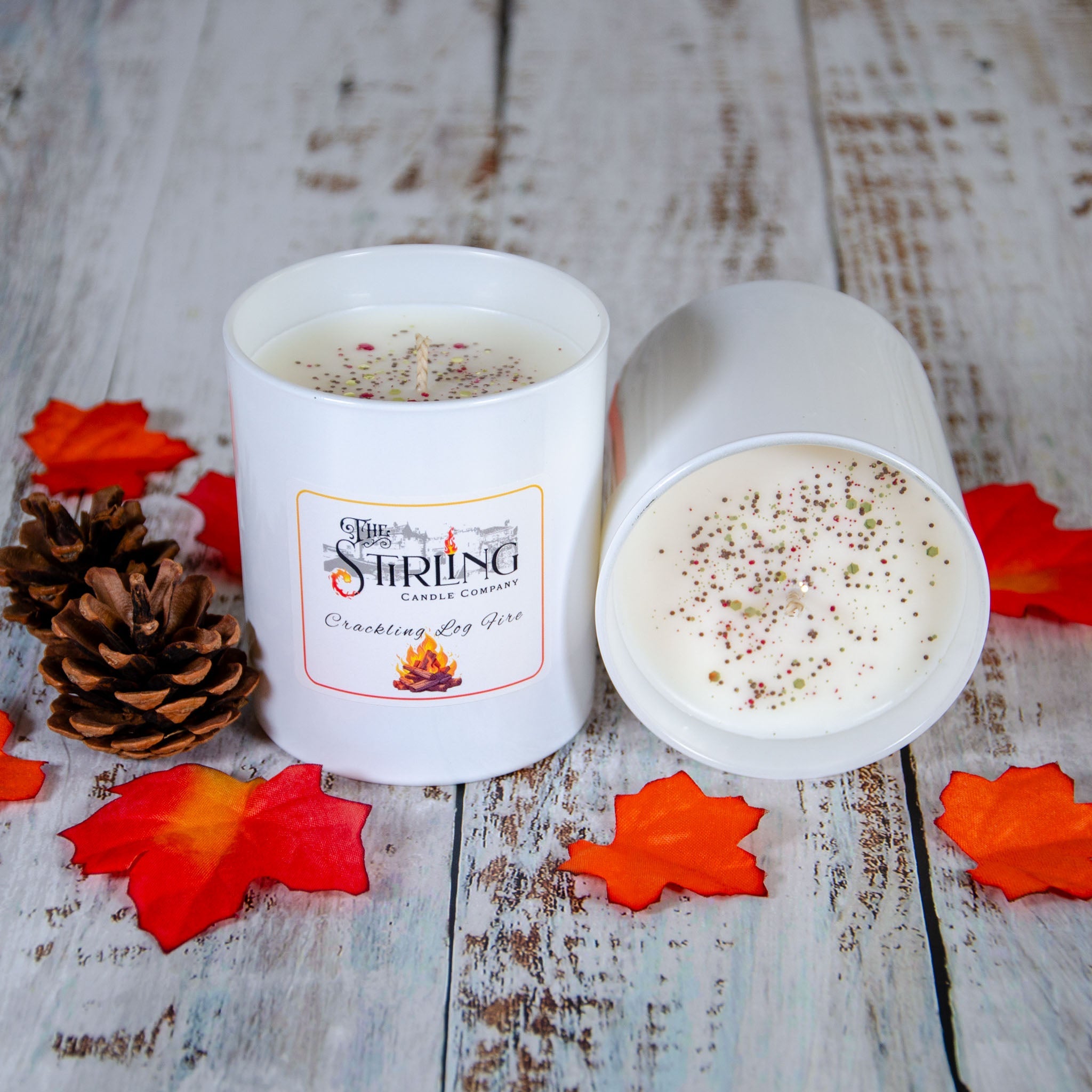 Crackling Log Fire - Large Candle