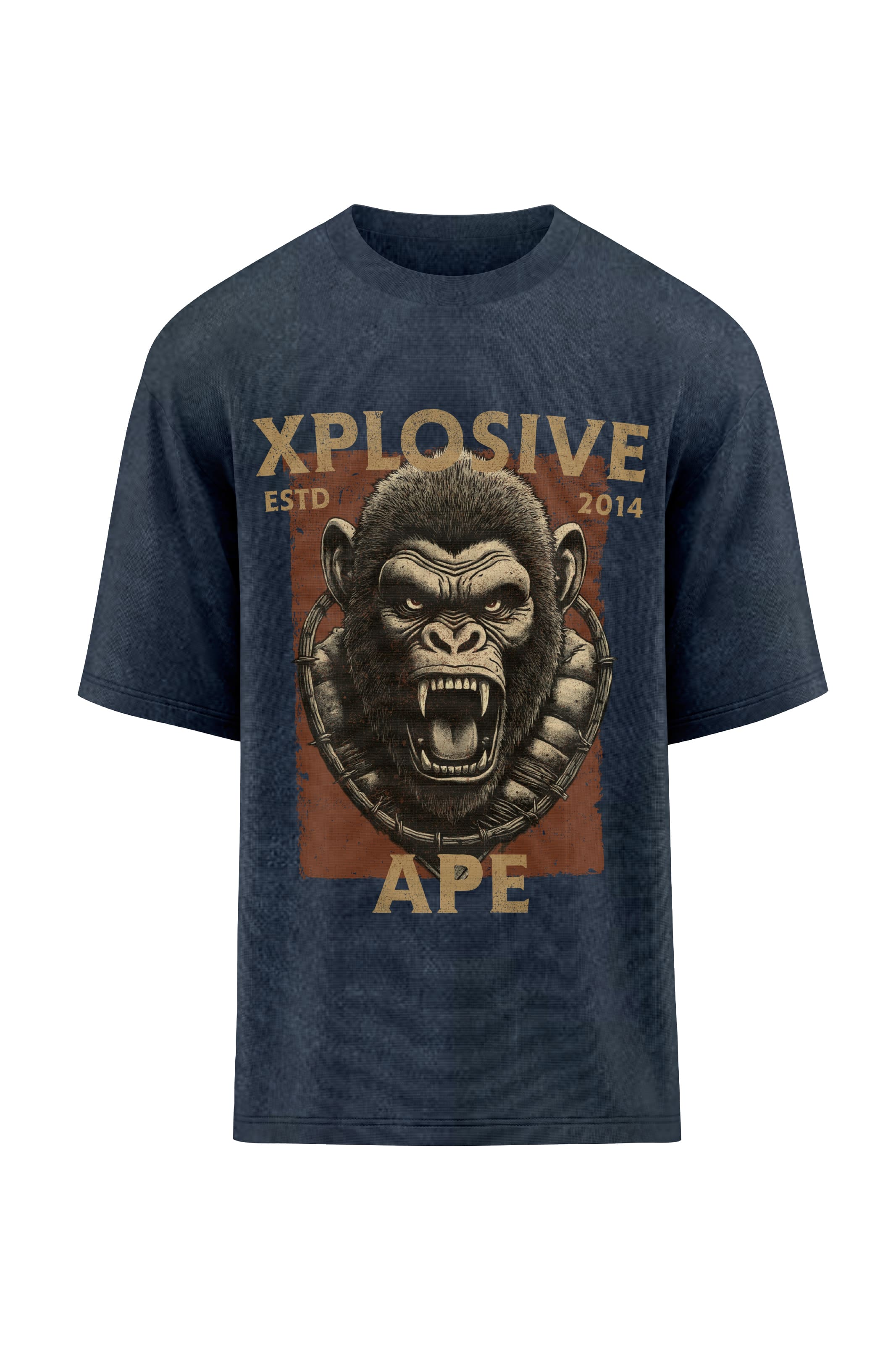 XAPE Barbed Oversized Tee - Acid Wash Black