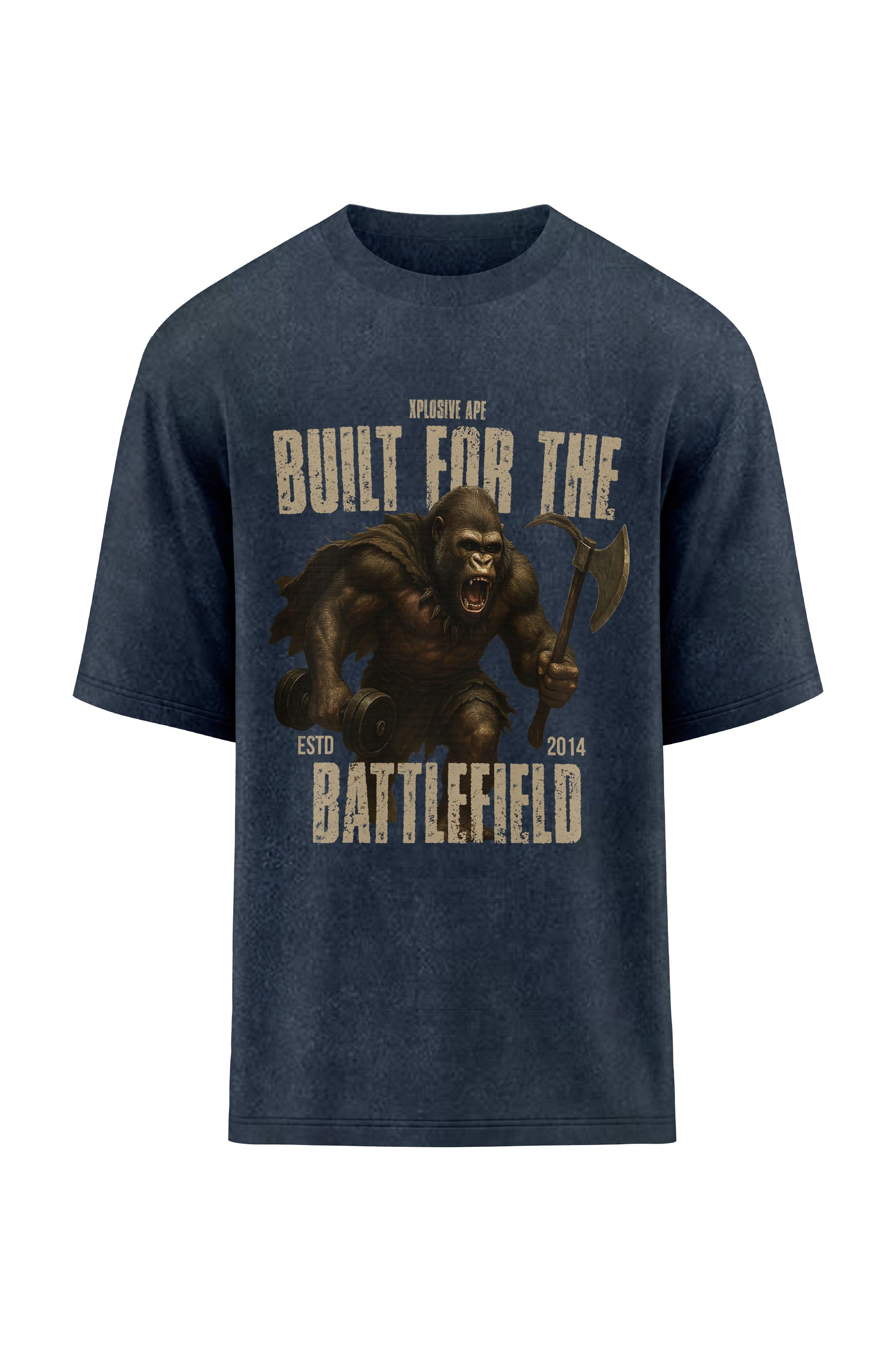 XAPE Battlefield Oversized Tee - Acid Wash Black
