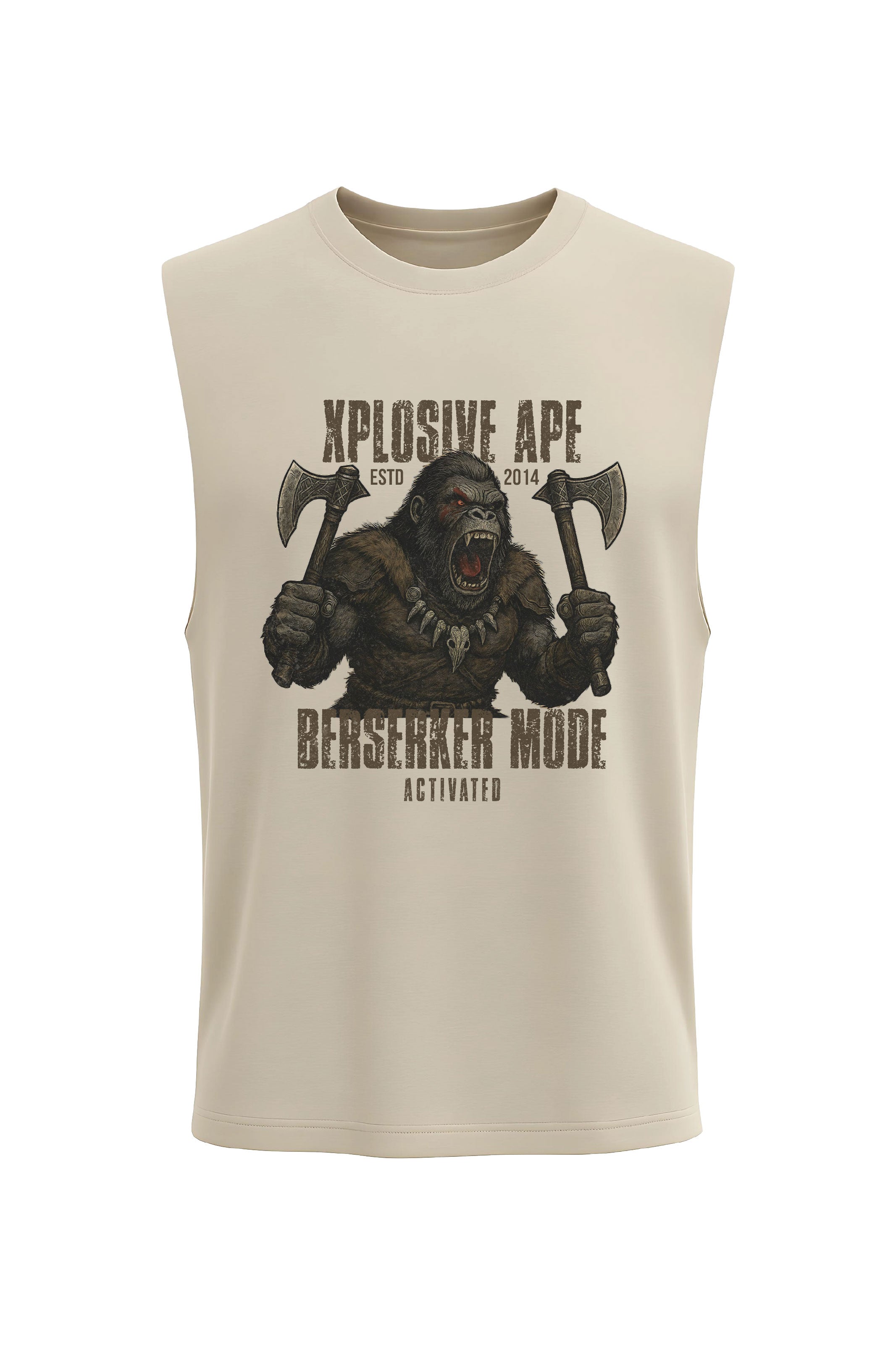 XAPE Berserk Mode Tank Top - Sand