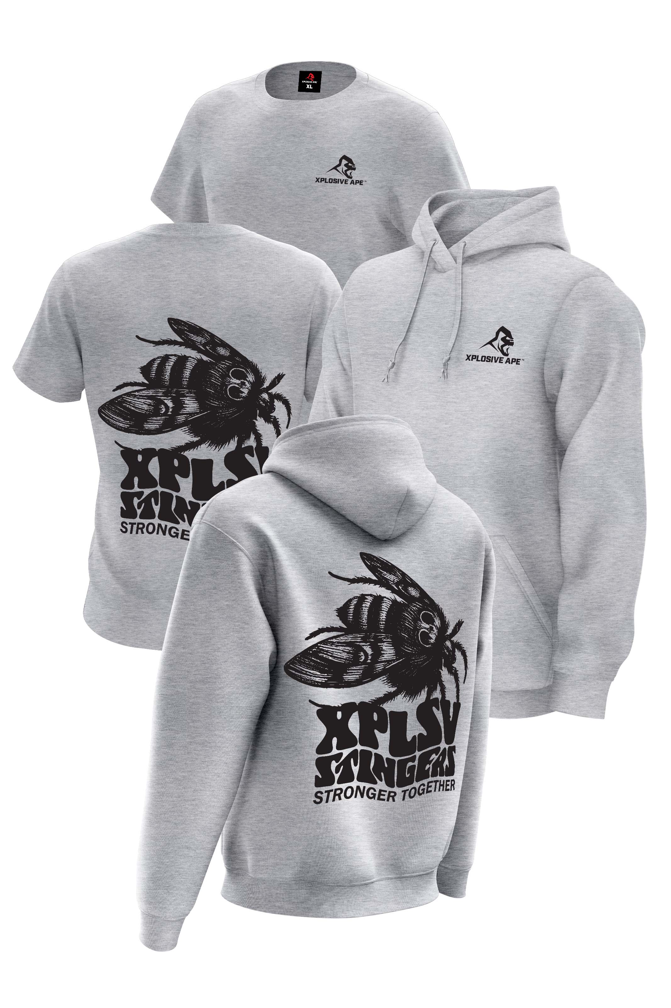 XAPE Stingers Hoodie & Tee Combo - Sports Grey