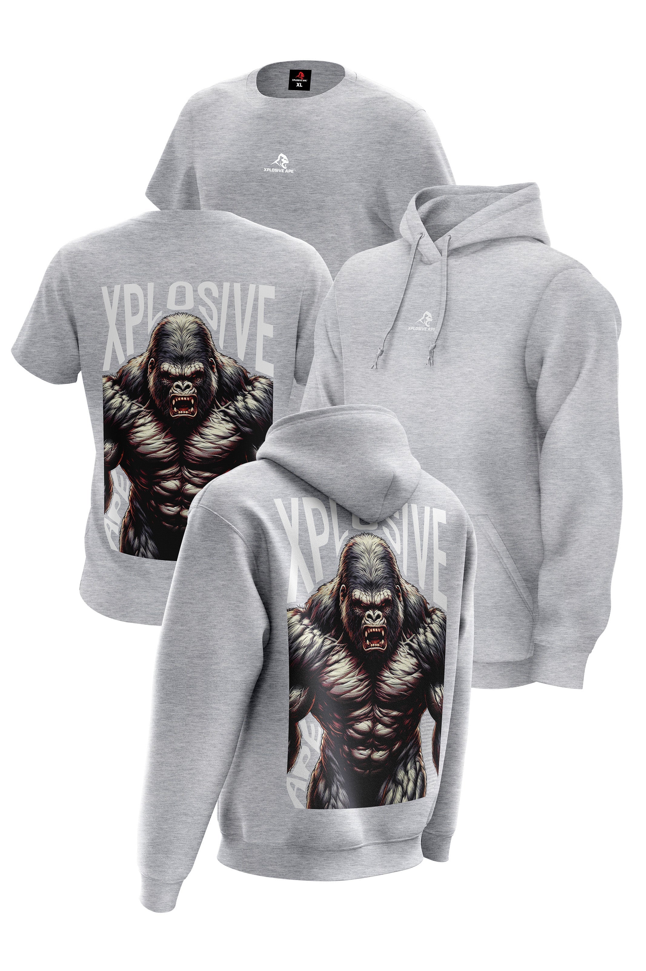 XAPE Dominance Hoodie & Tee Combo - Sports Grey