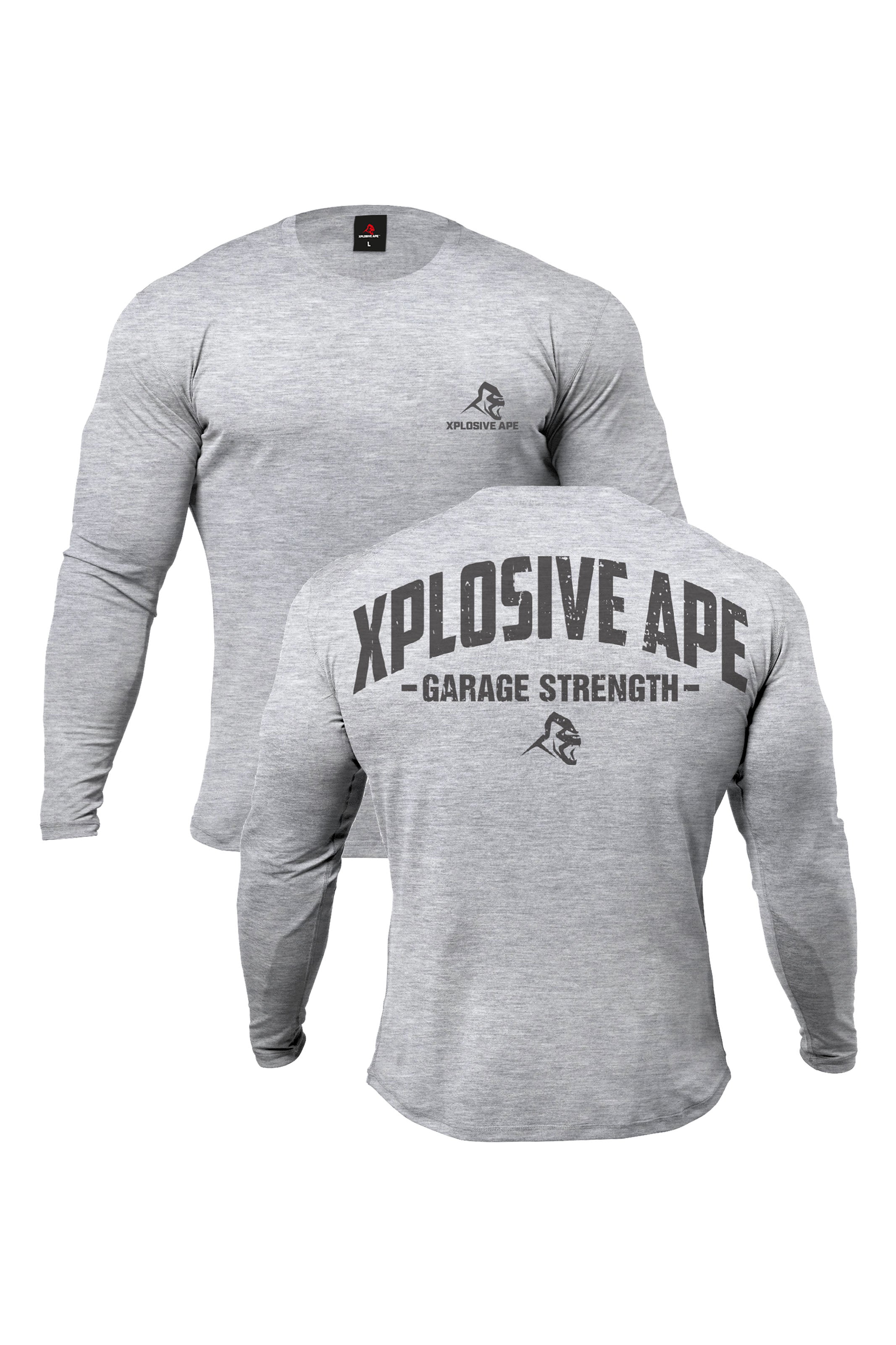 XAPE Garage Strength Long Sleeve Tee - Sports Grey
