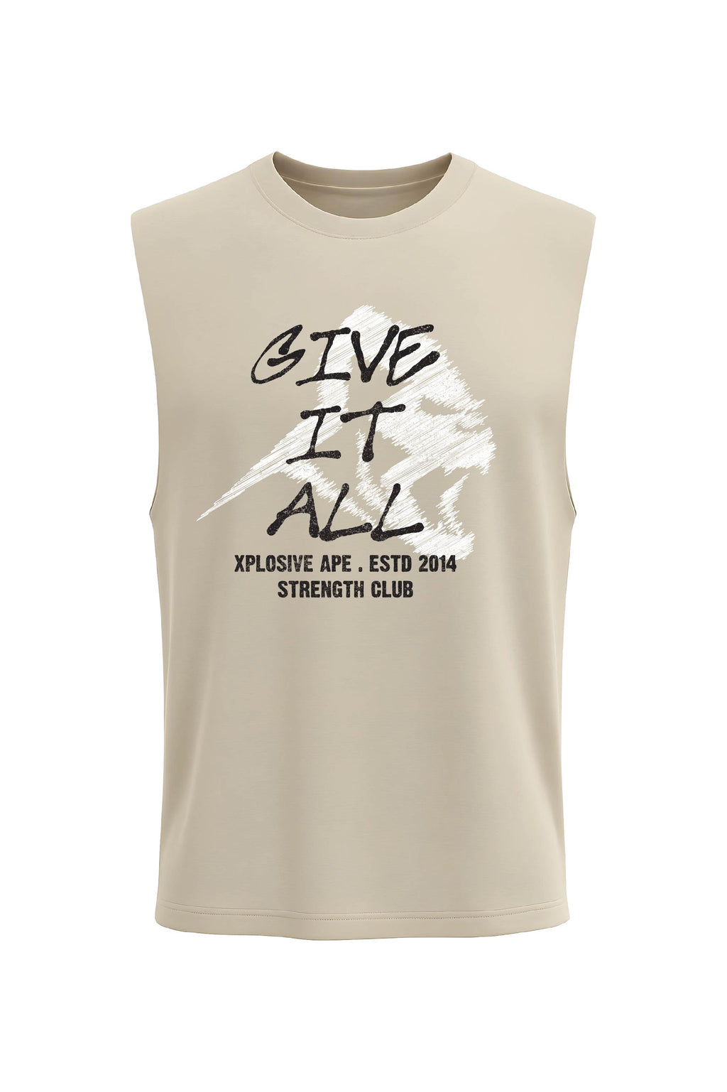 XAPE Give It All Drop Arm Tank Top - Sand