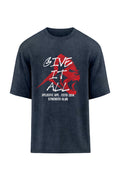 XAPE Give It All Oversized Tee - Acid Wash Black