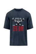 XAPE Leg Day Oversized Tee - Acid Wash Black