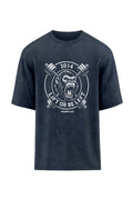 XAPE Lift Or Be Left Oversized Tee - Acid Wash Black