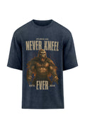 XAPE Never Kneel Oversized Tee - Acid Wash Black