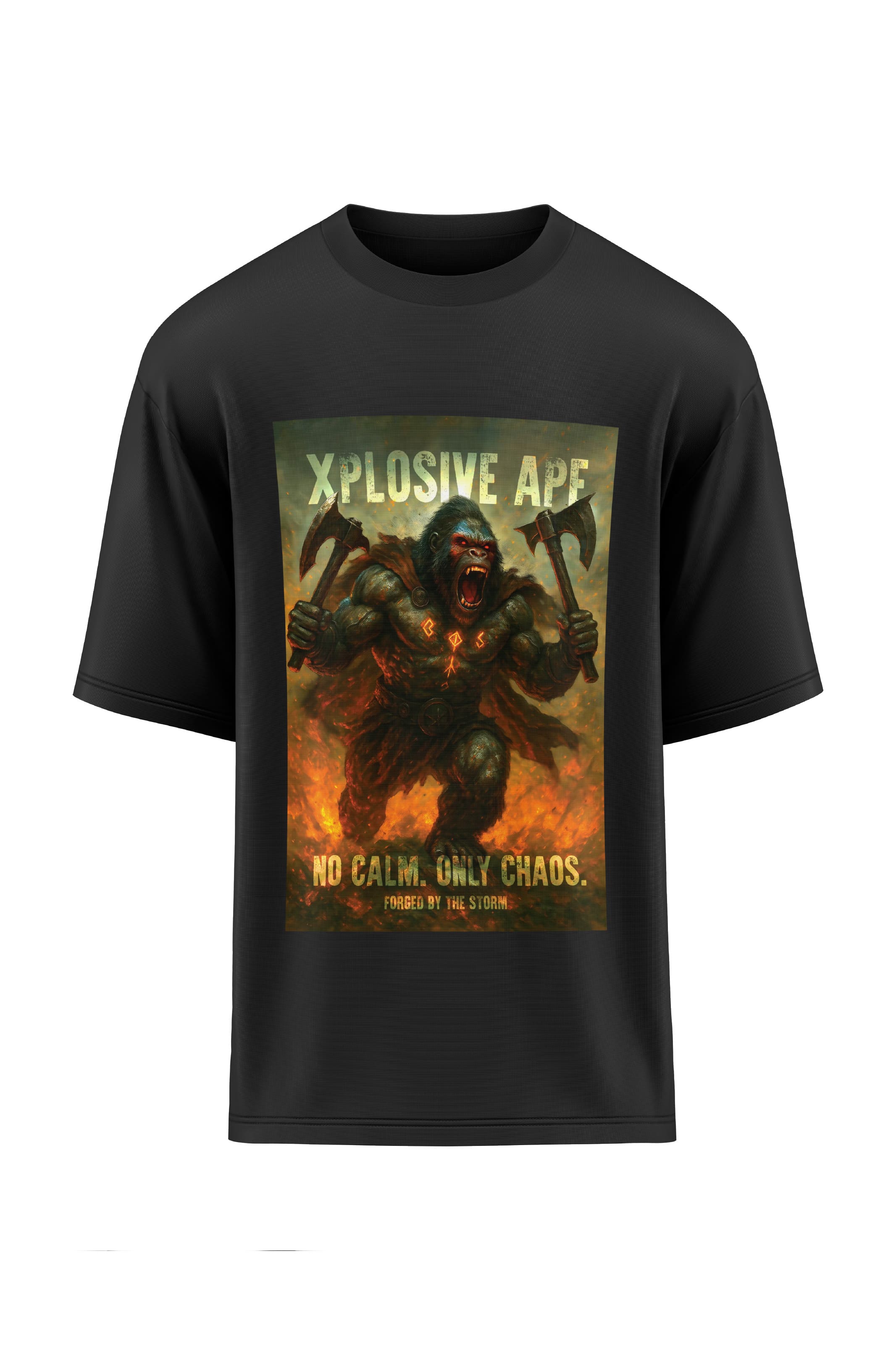XAPE No Calm Only Chaos  Oversized Tee - Black
