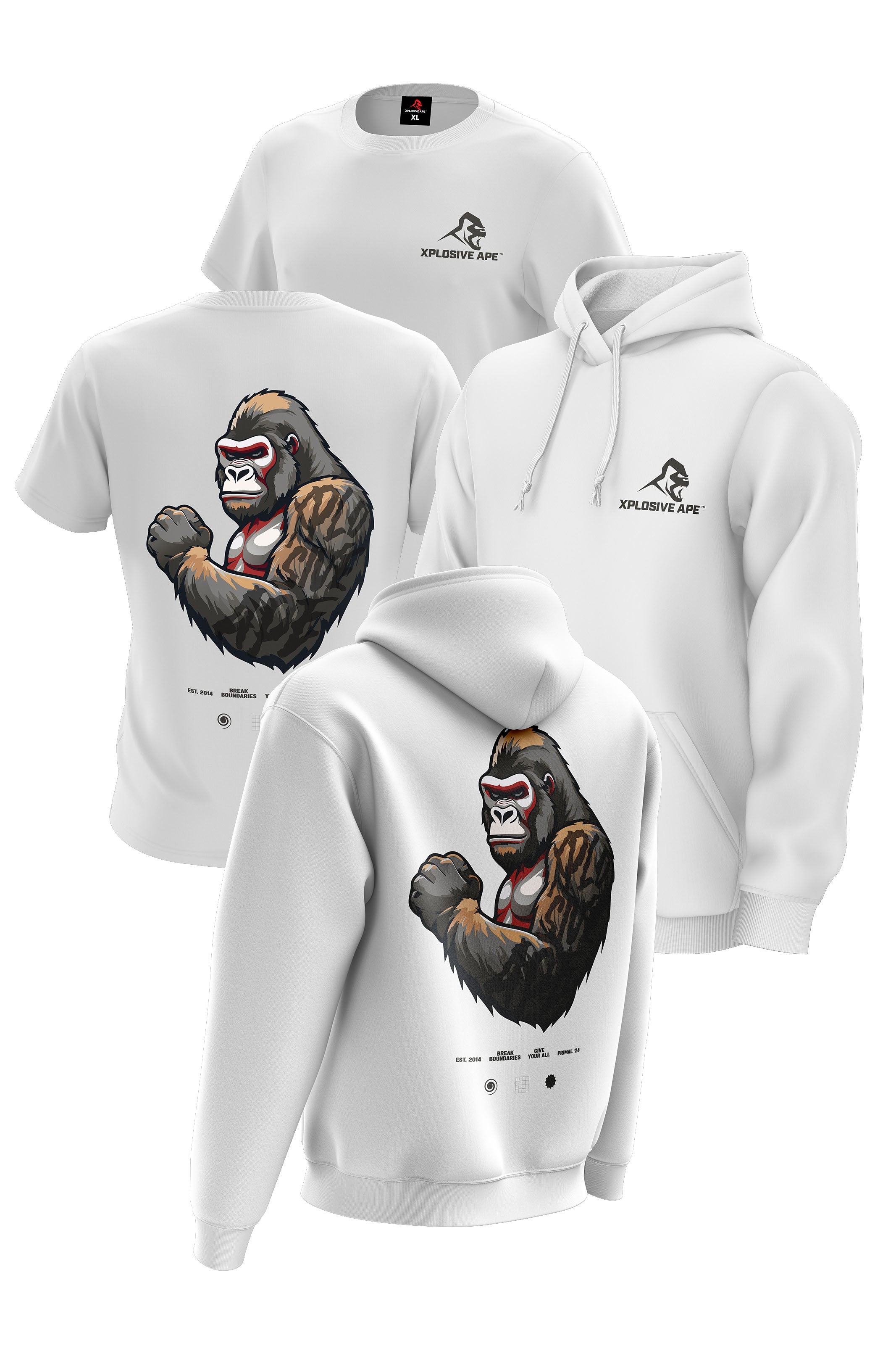 XAPE Powerhouse V3 Hoodie & Tee Combo - White