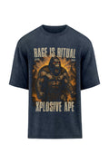 XAPE Rage Ritual Oversized Tee - Acid Wash Black