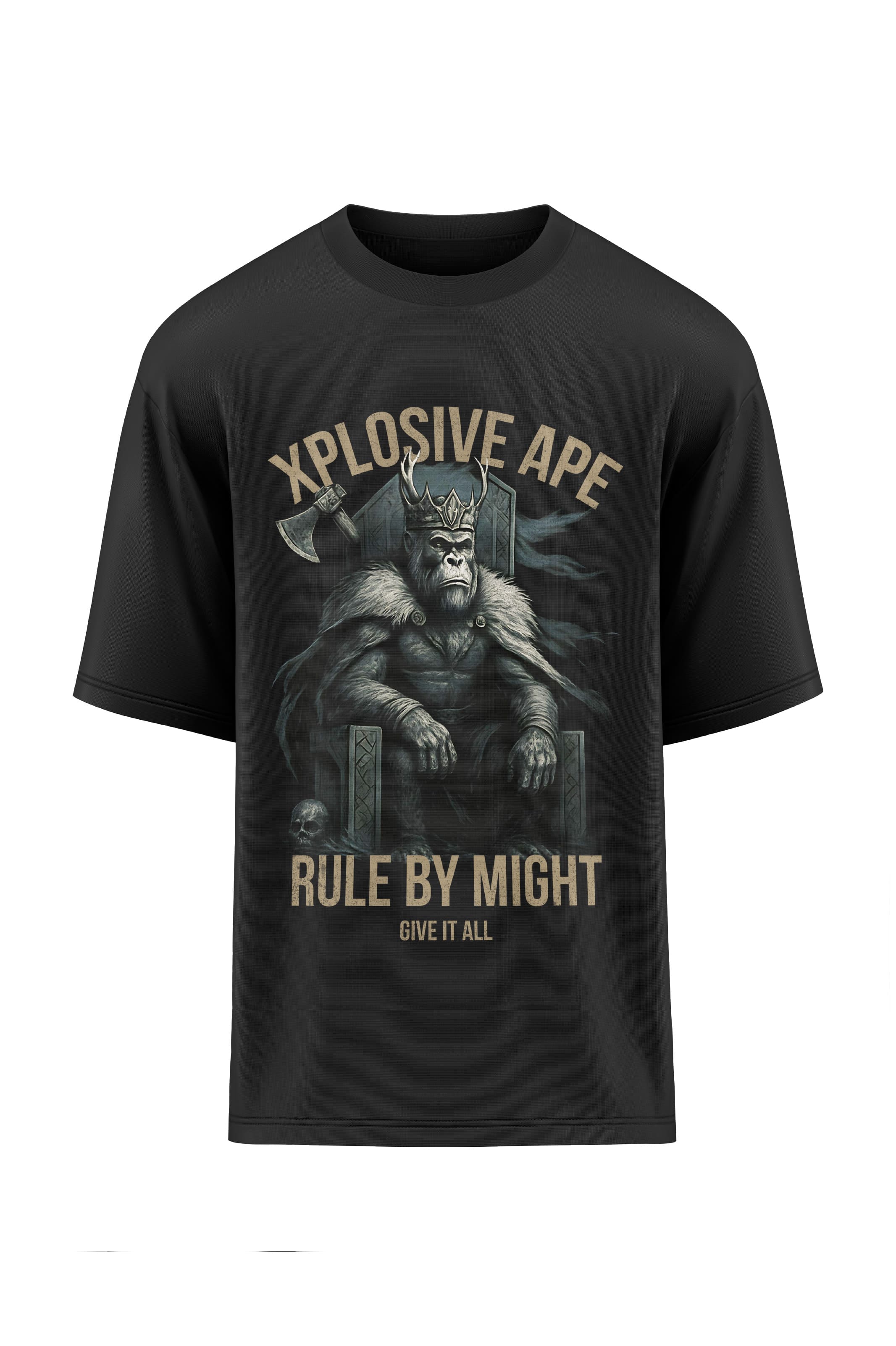 XAPE Rule By Might  Oversized Tee - Black