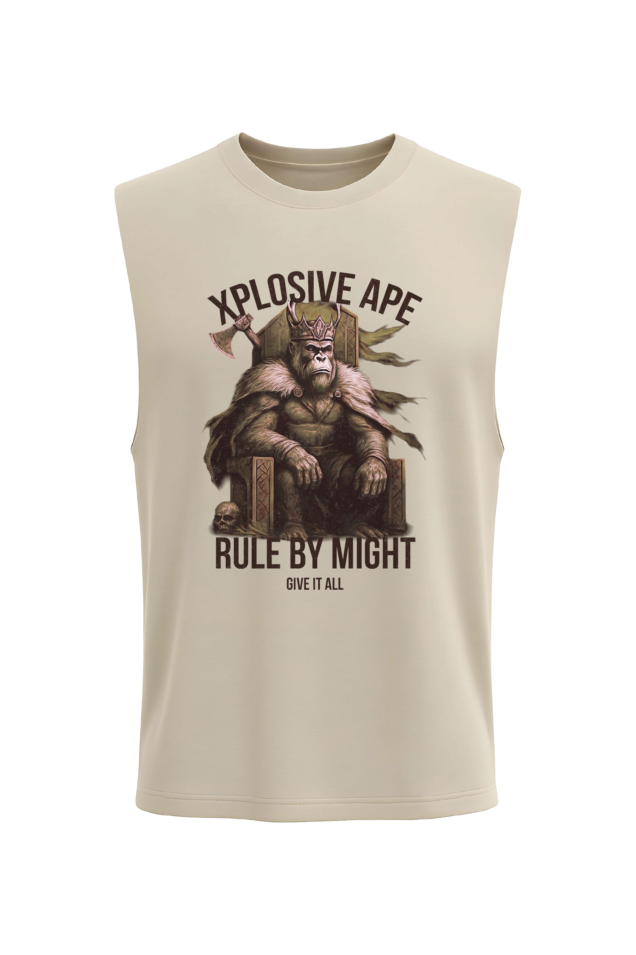 XAPE Rule My Might Tank Top - Sand