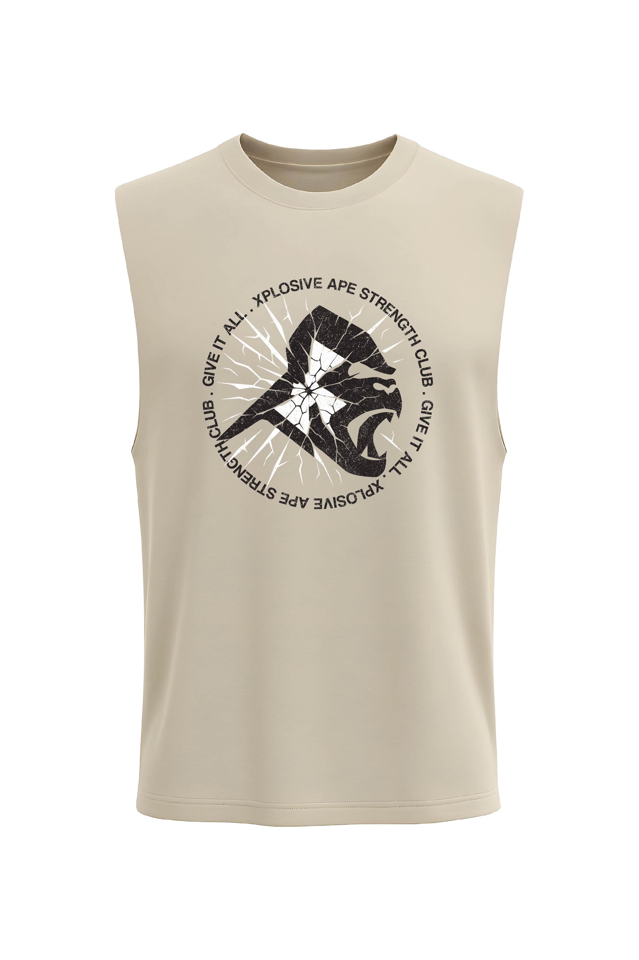 XAPE Shattered Drop Arm Tank Top - Sand