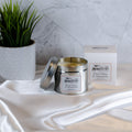 Dark Honey & Sandalwood - Travel Tin Candle - Wooden Wick