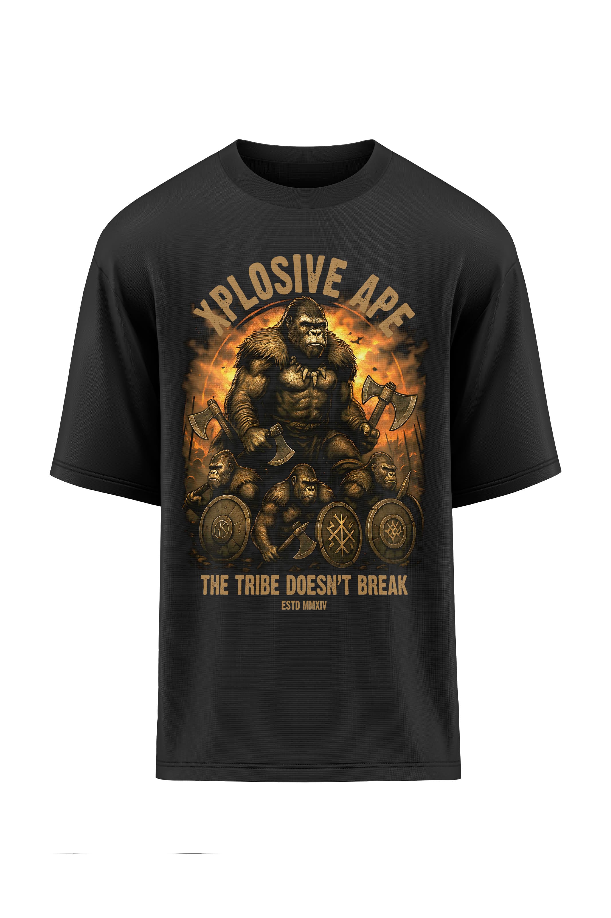 XAPE Tribe Doesn't Break  Oversized Tee - Black