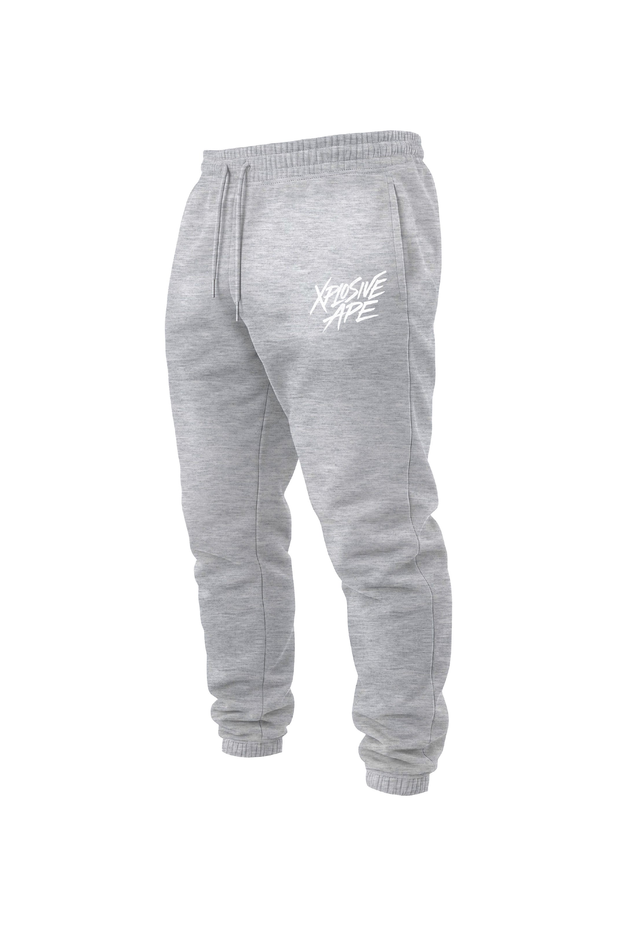 XAPE Classic Brush Script Joggers - Heather Grey