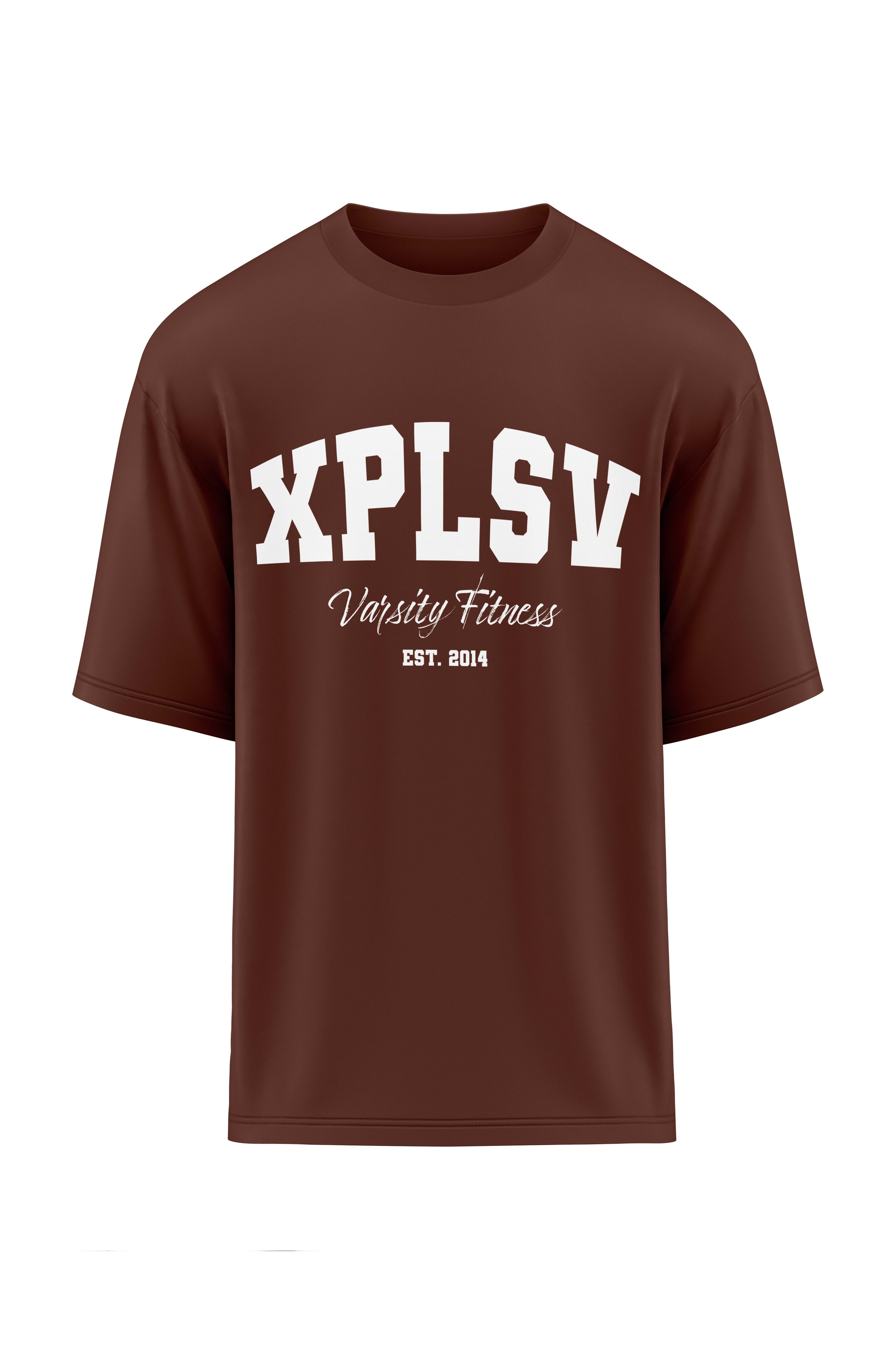 XAPE Varsity Fitness V2 Oversized Tee - Chocolate