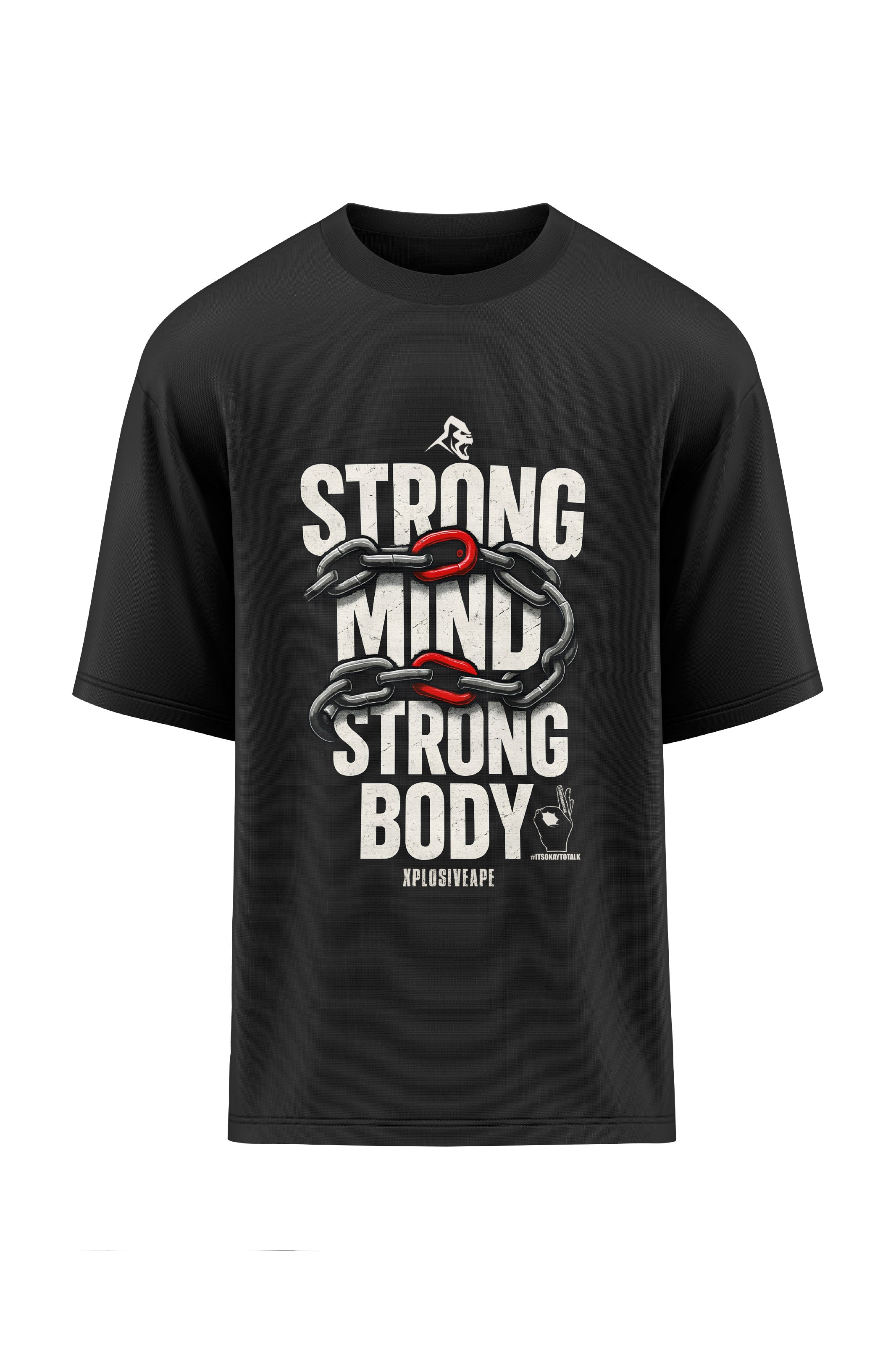 XAPE X AMC Strong Mind Strong Body Oversized Tee - Black