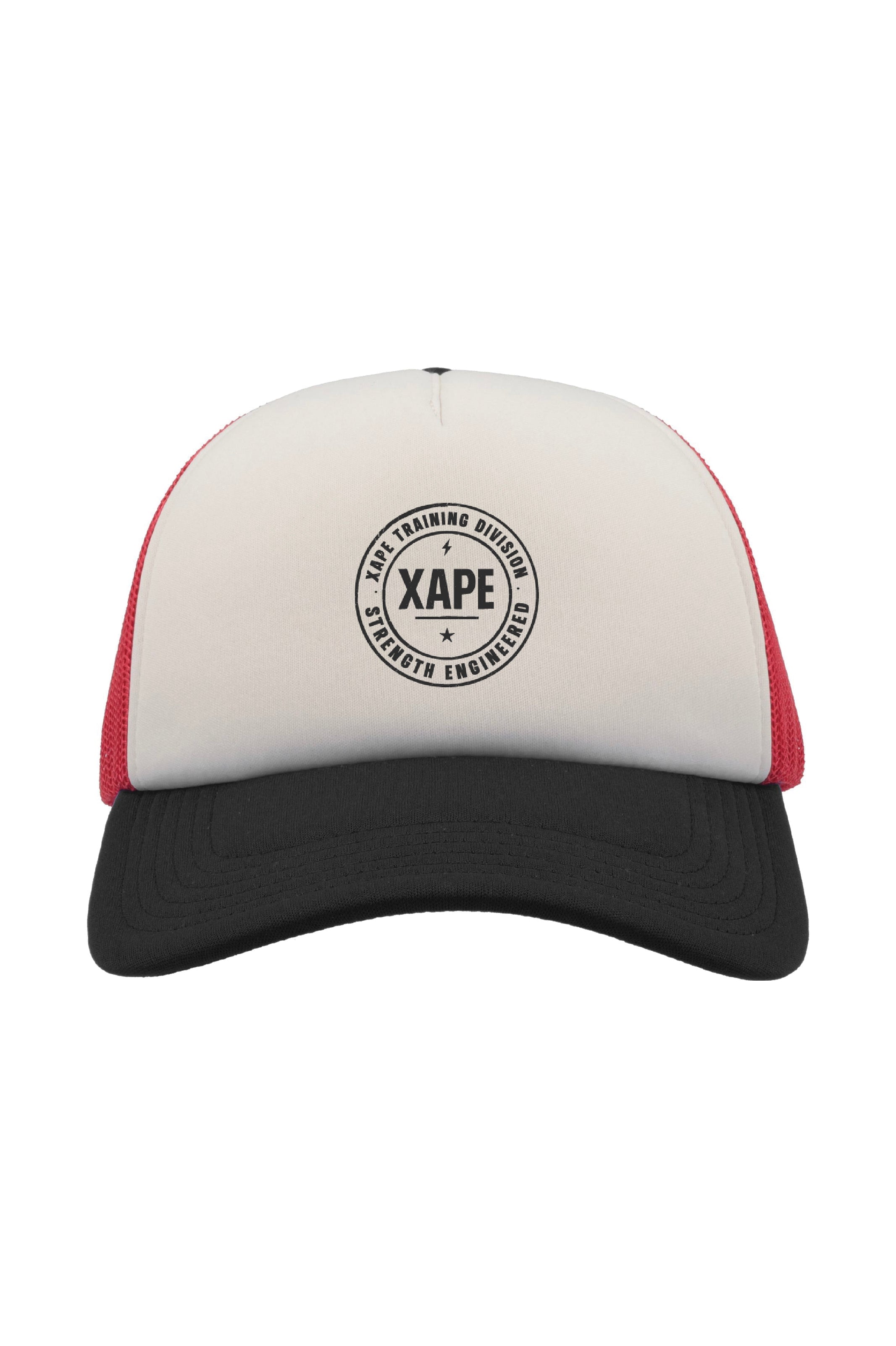 XAPE Classic Badge Logo Trucker Cap - White/Red/Black