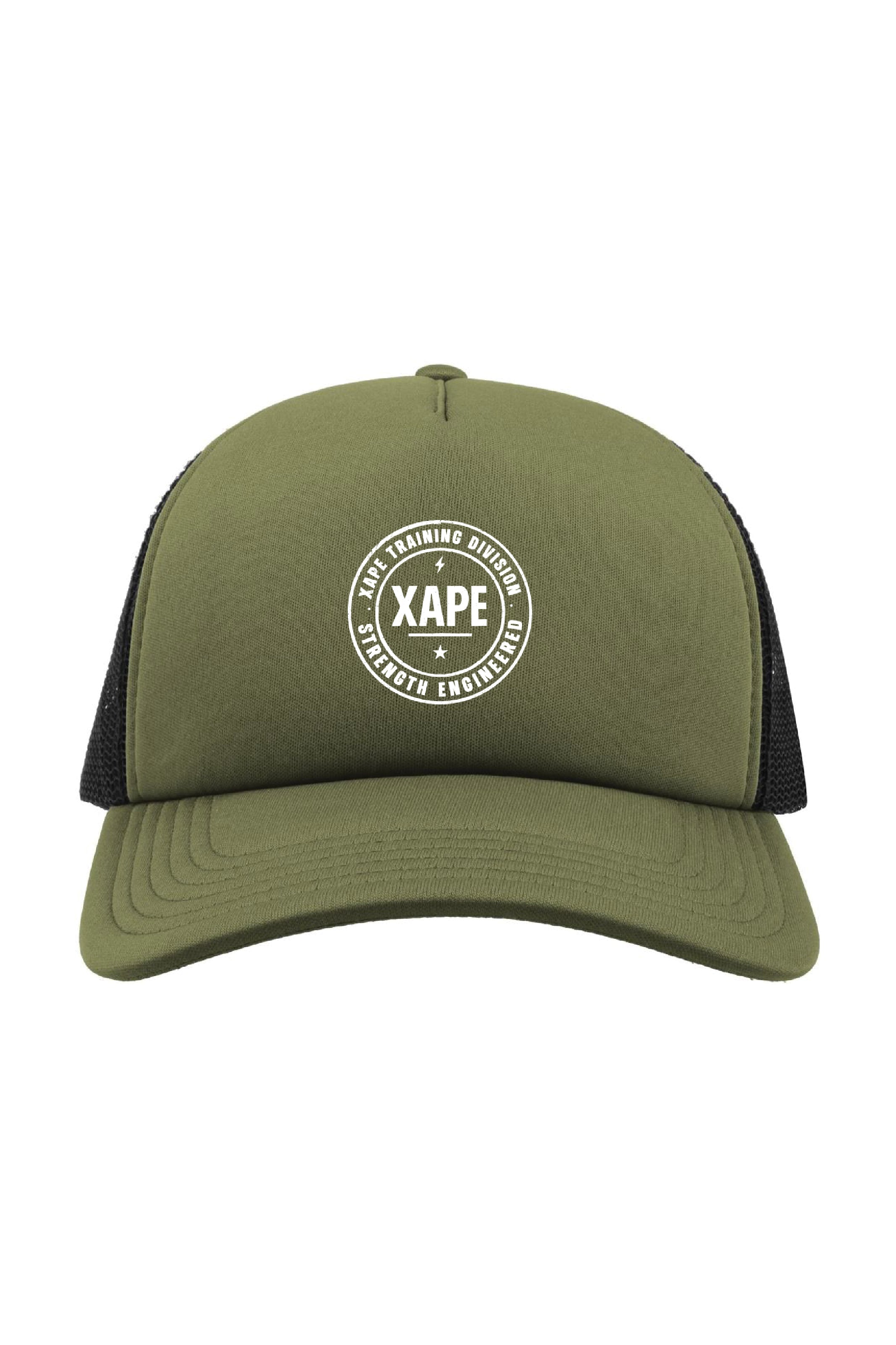 XAPE Classic Badge Logo Trucker Cap - Olive/Black