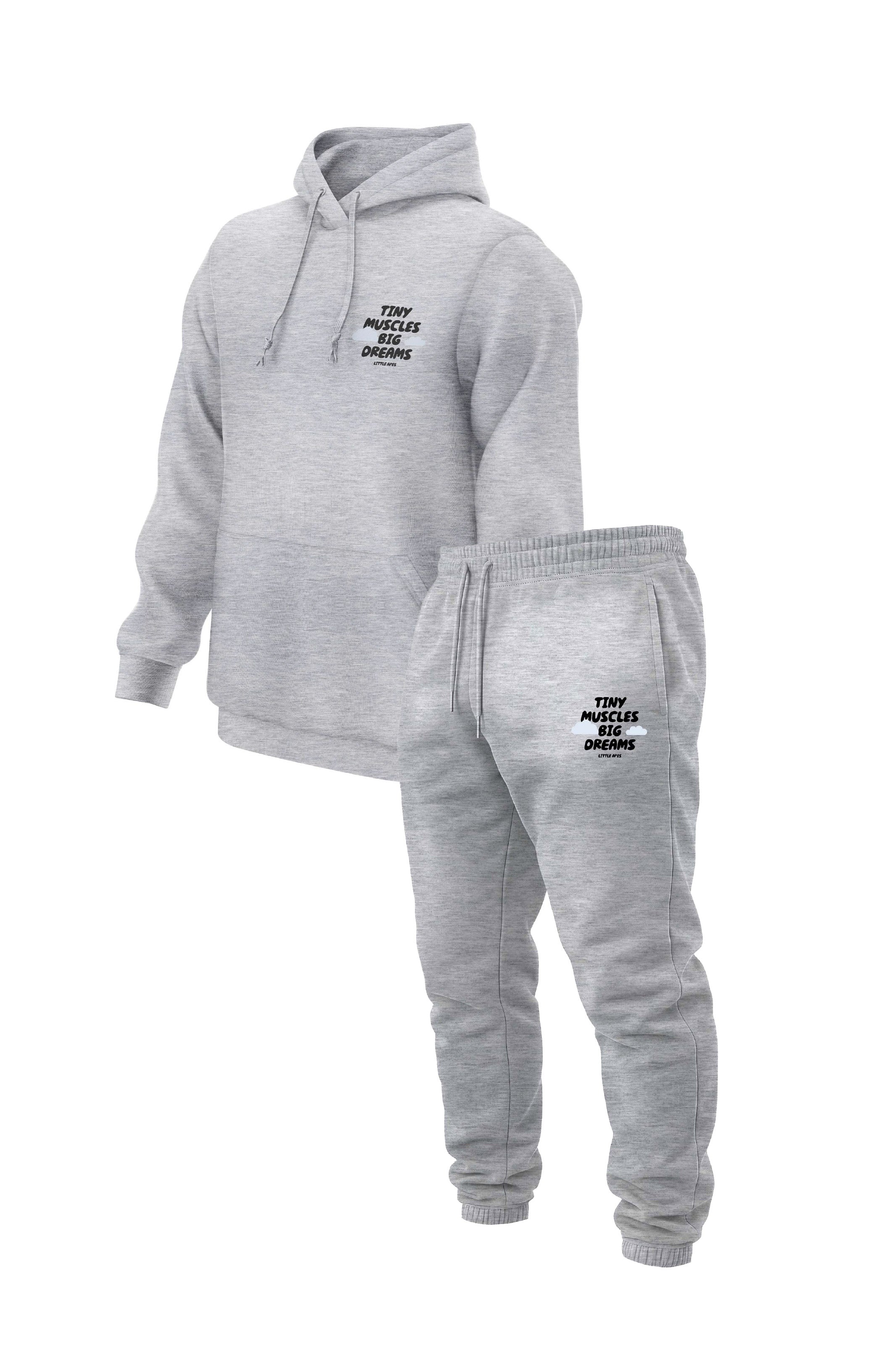 Little Apes Tiny Muscles Big Dreams Tracksuit - Sports Grey