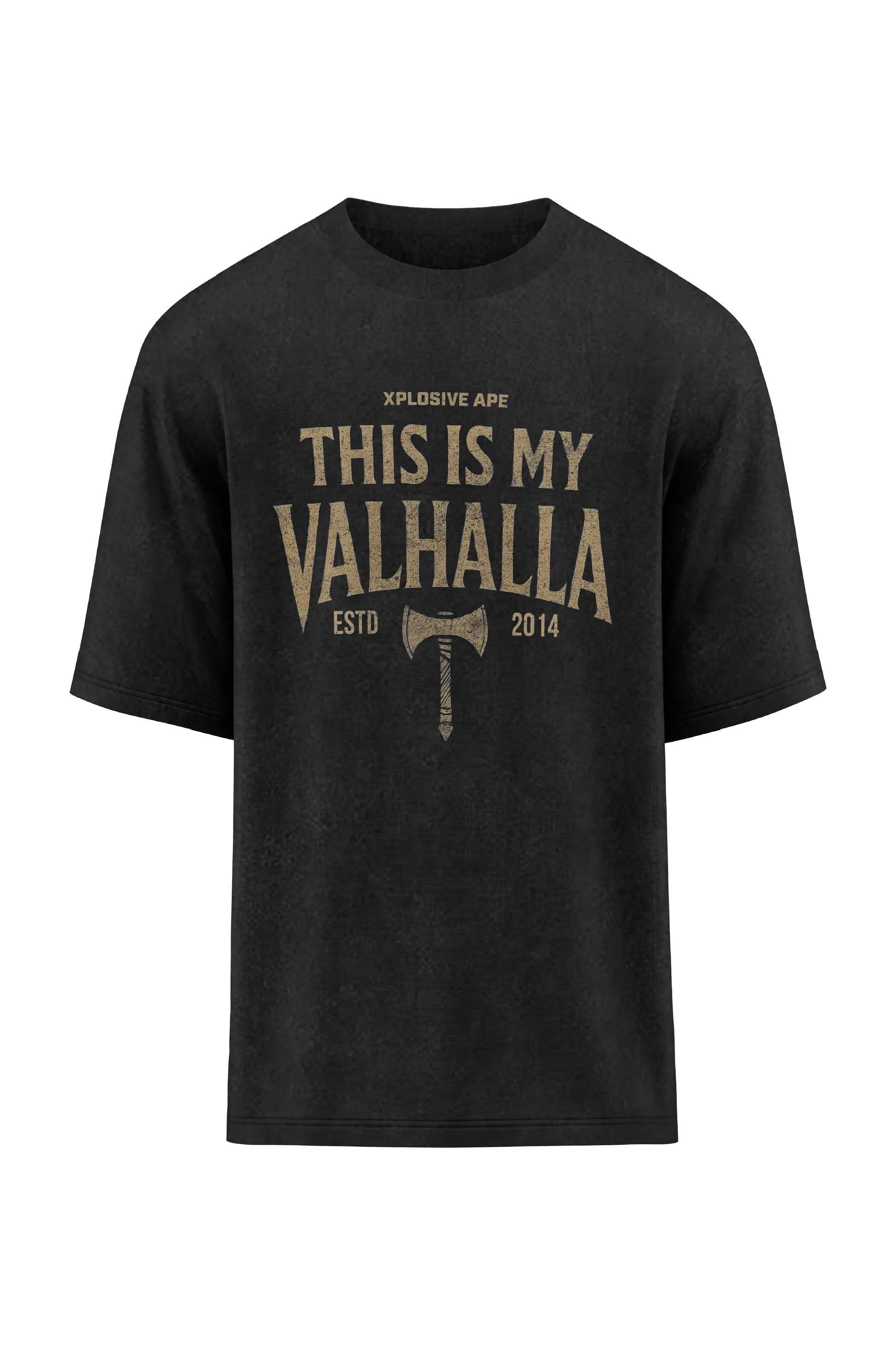 XAPE My Valhalla Oversized Tee - Acid Wash Black