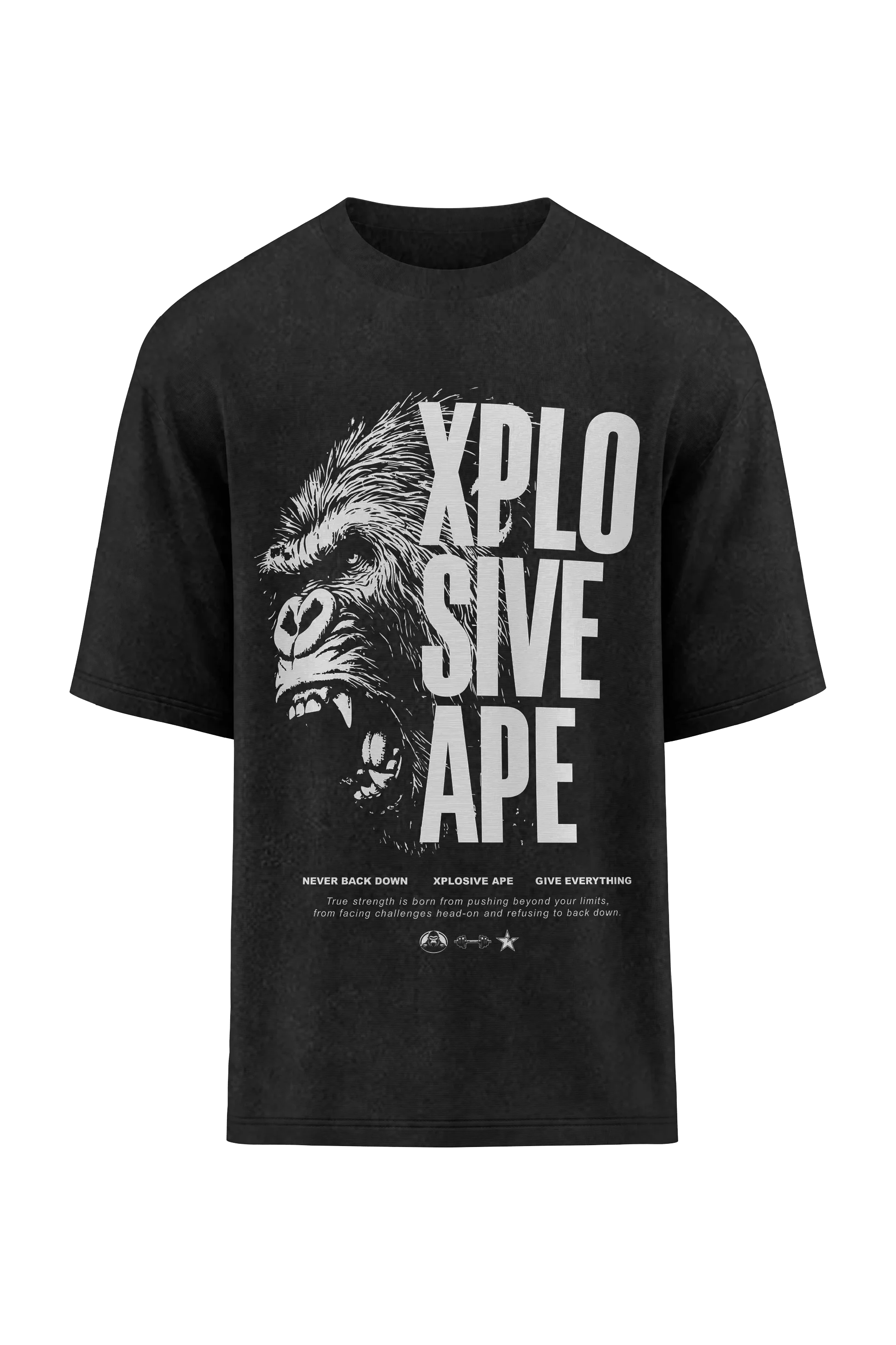 XAPE Vanguard V2 Oversized Tee - Acid Wash Black