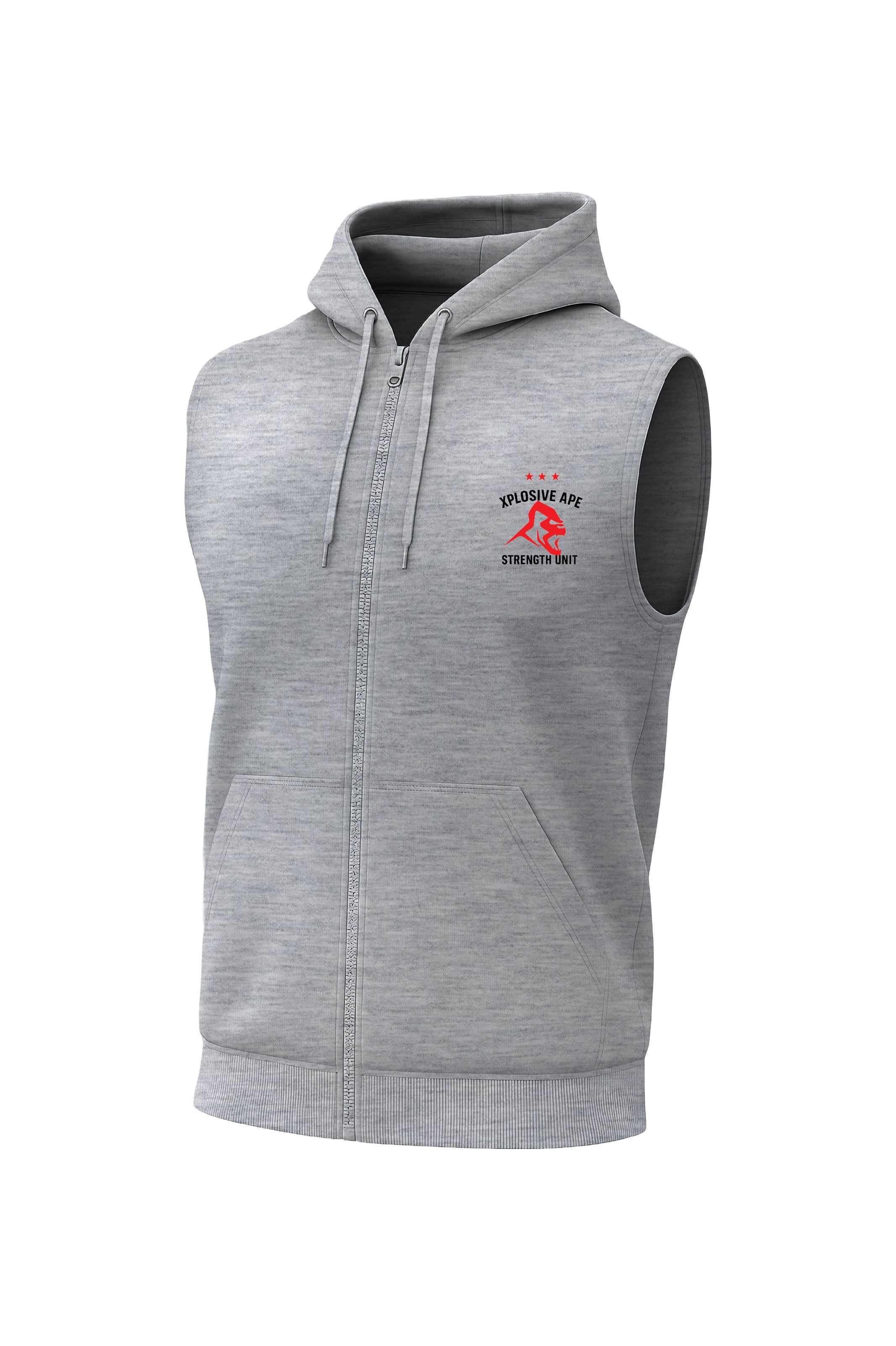 XAPE Strength Unit Sleeveless Hoodie - Sports Grey